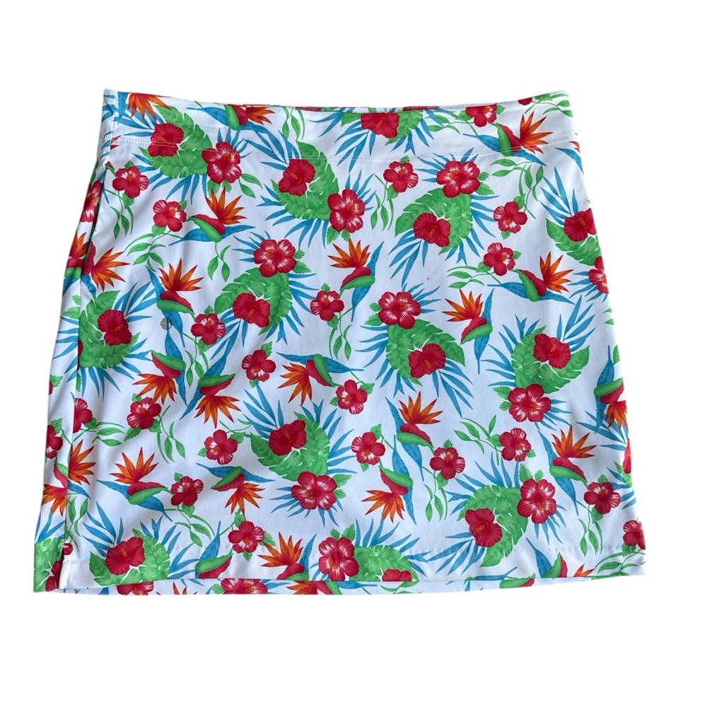 Greg Norman Floral Print Golf Skort Skirt Size Large